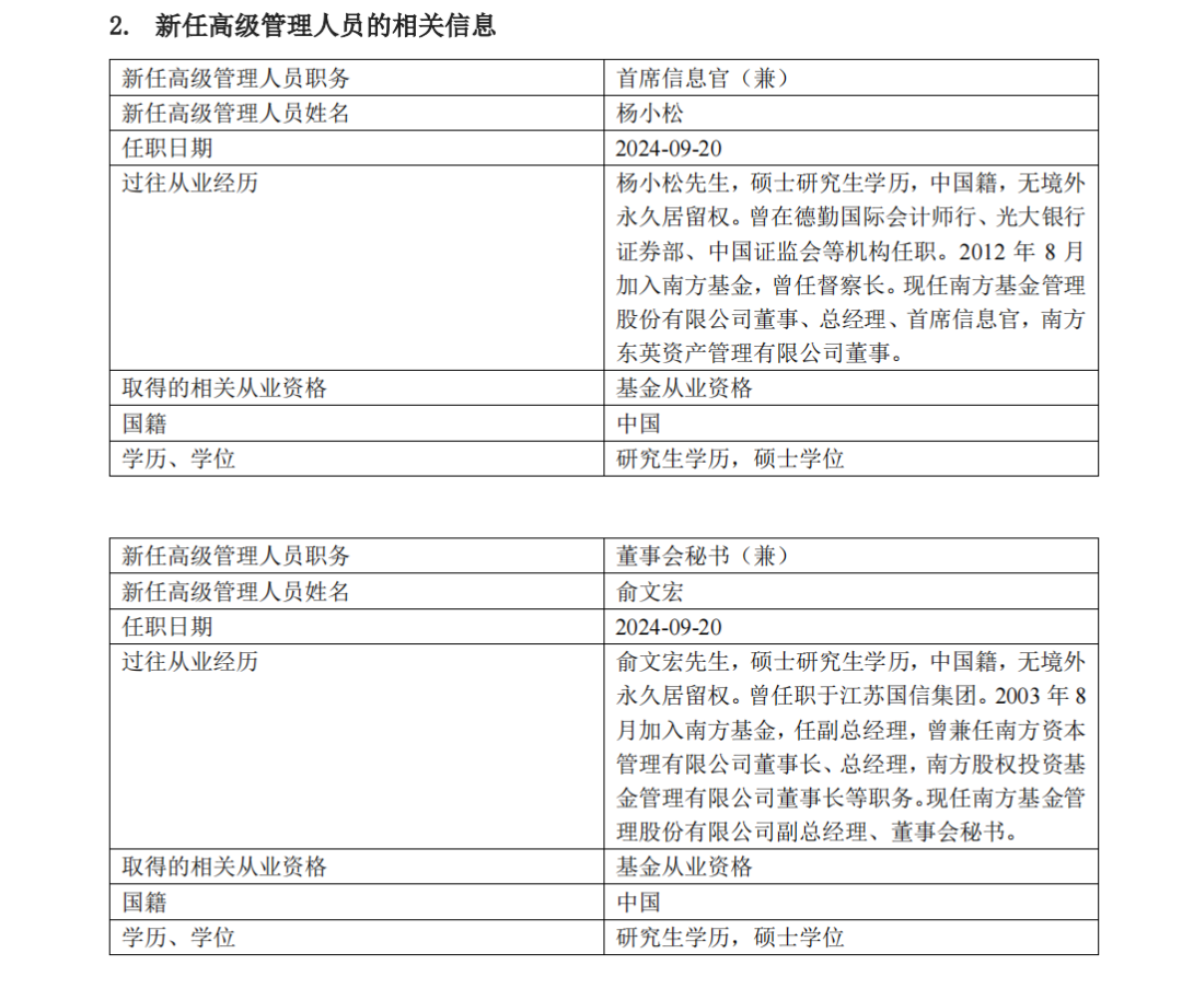 刚刚，南方基金官宣：“高管换届”！